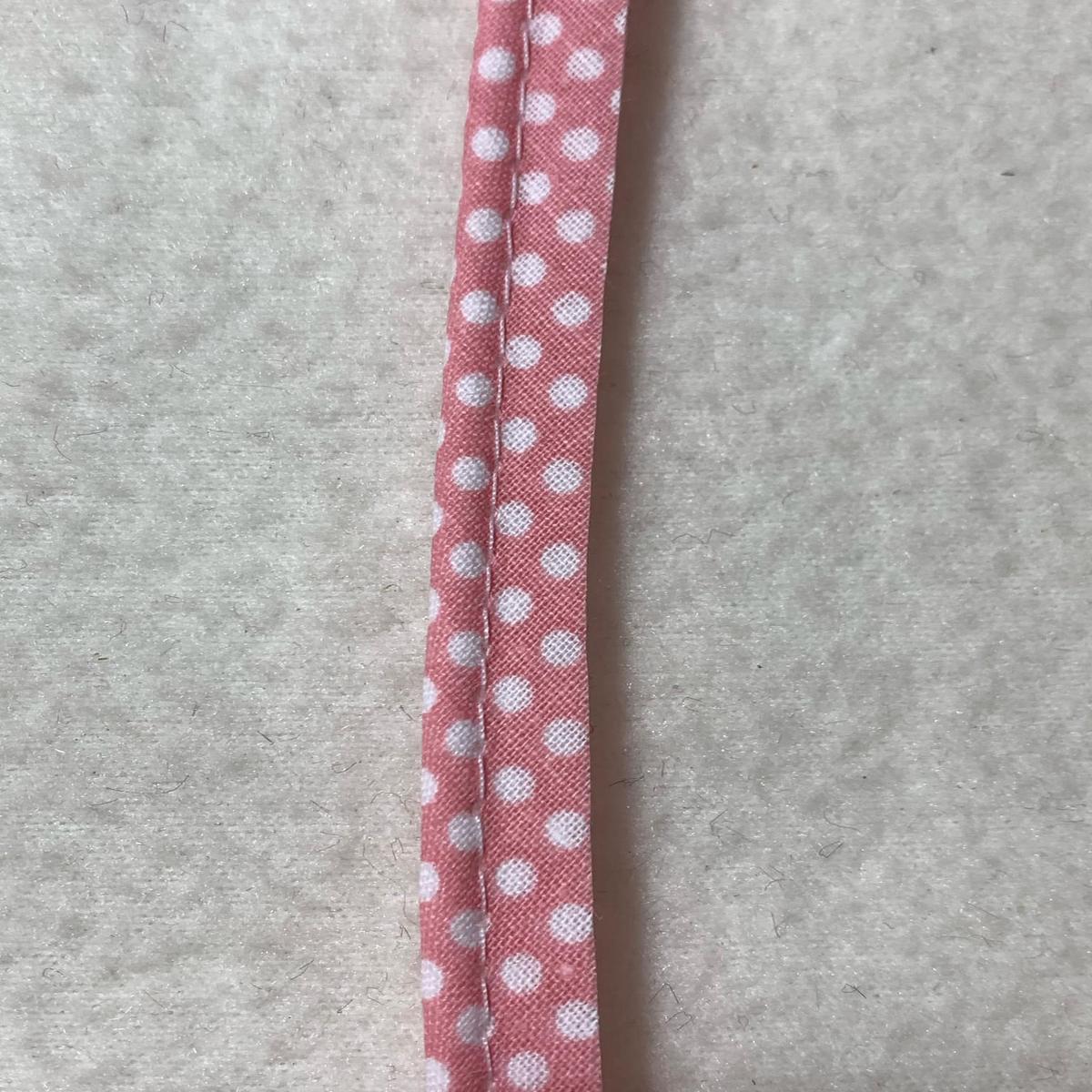 Polka Dot 100% Cotton Piping Trim Made in France (6 Colors to choose from) (2 yards) - Pink