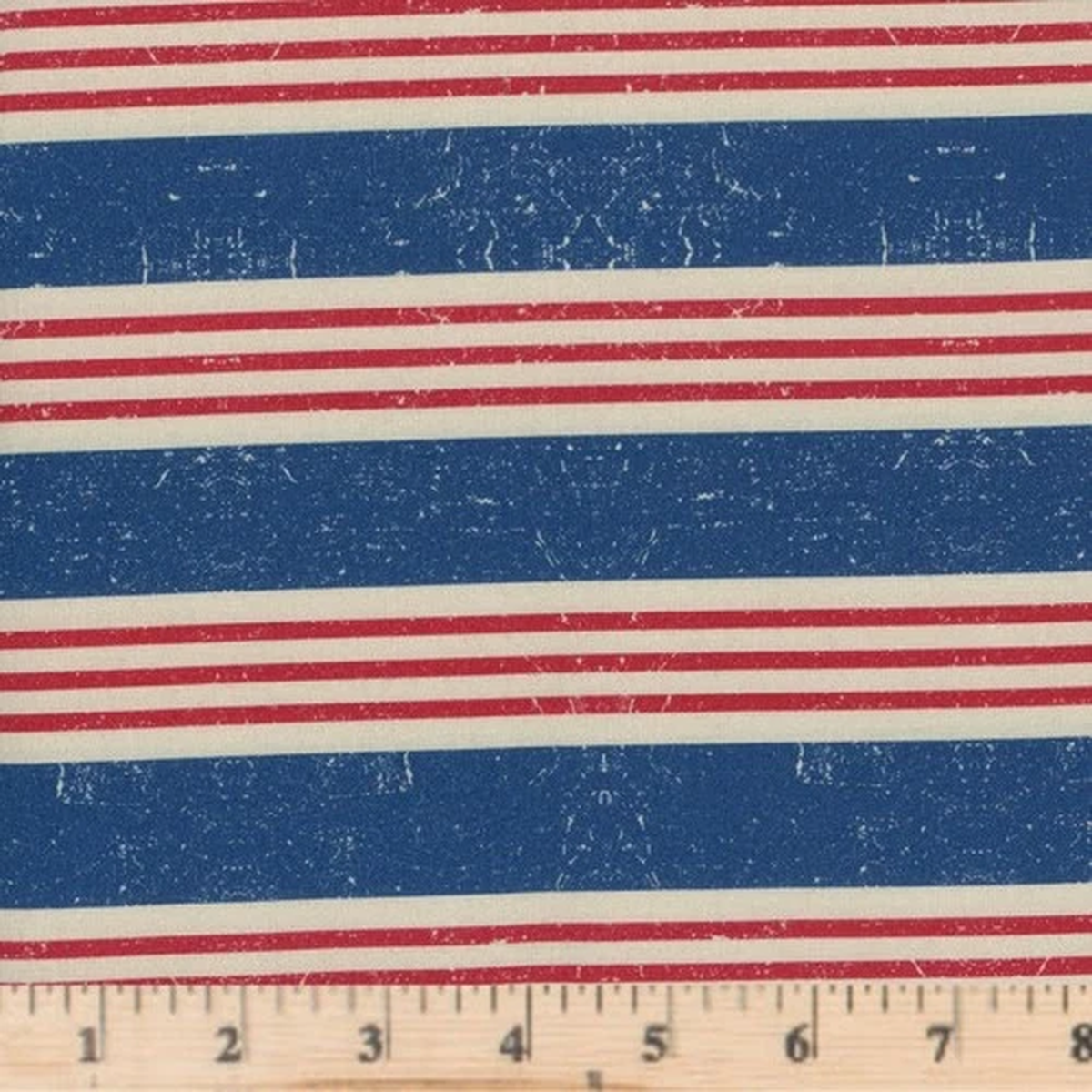 American Stripe Blue Patriotic 4th of July 100% Cotton Fabric By half yard