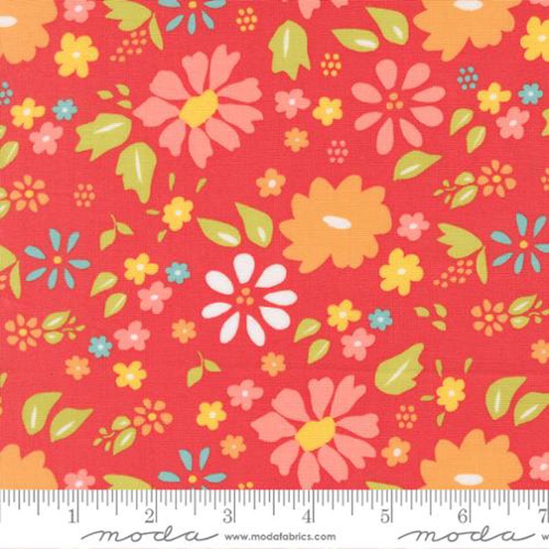 Fabric Moda Geranium Wildflower Delightfully Yours by the Quarter Yard 37700-16