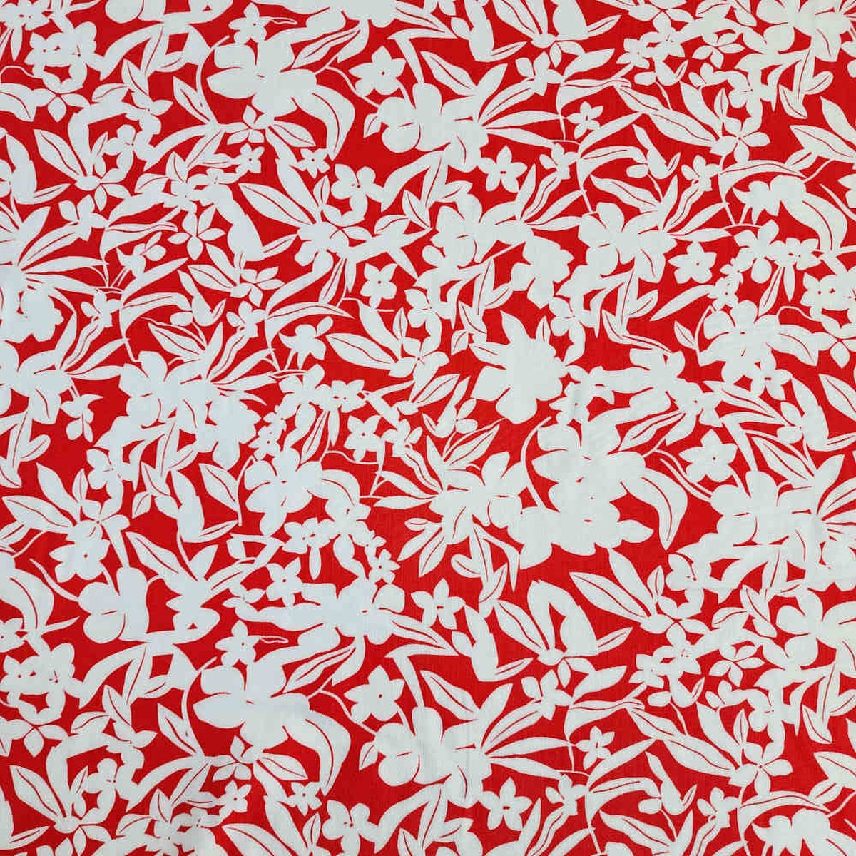 Rayon Challis - Floral - Red
