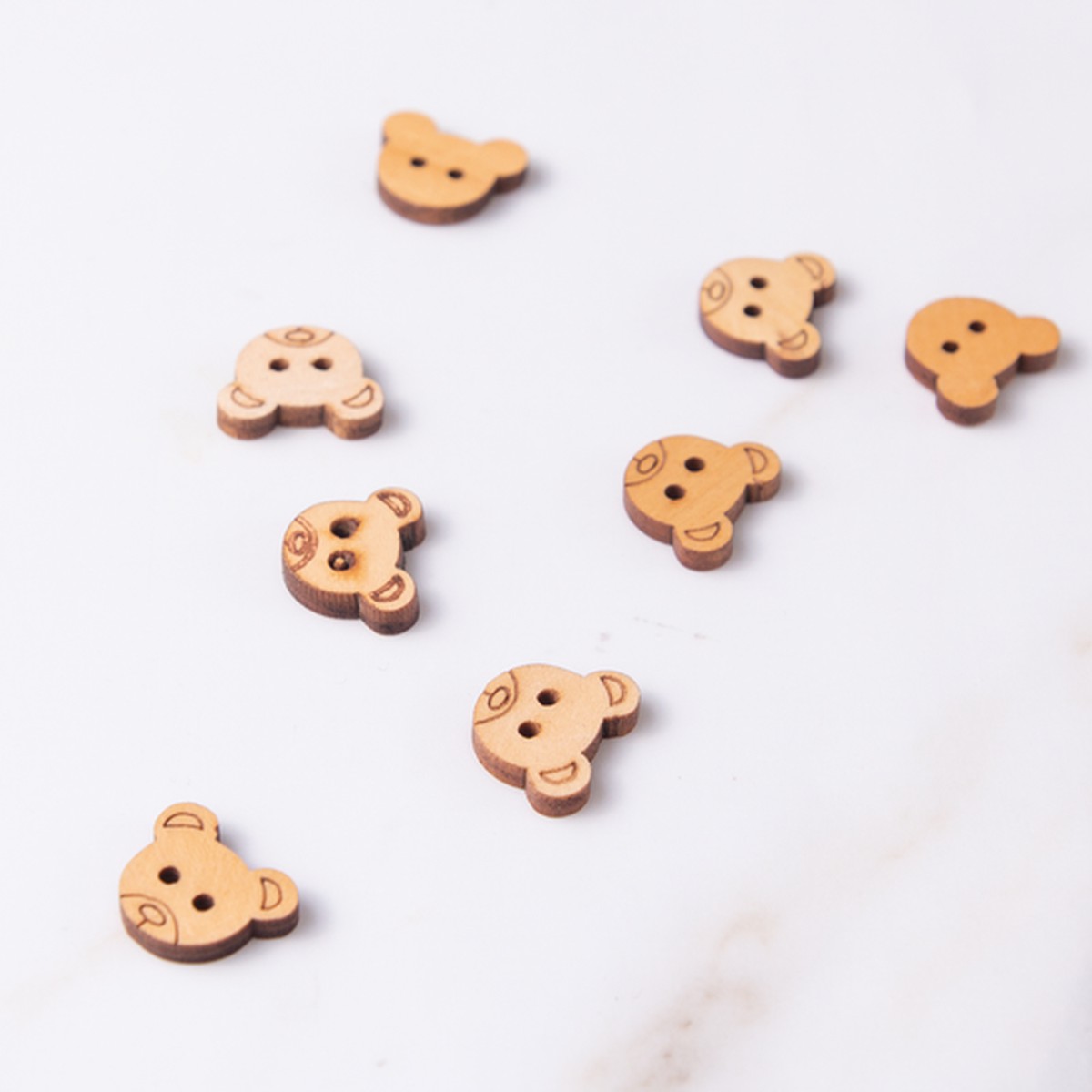 Wooden Button (15mm) - Teddy Bear