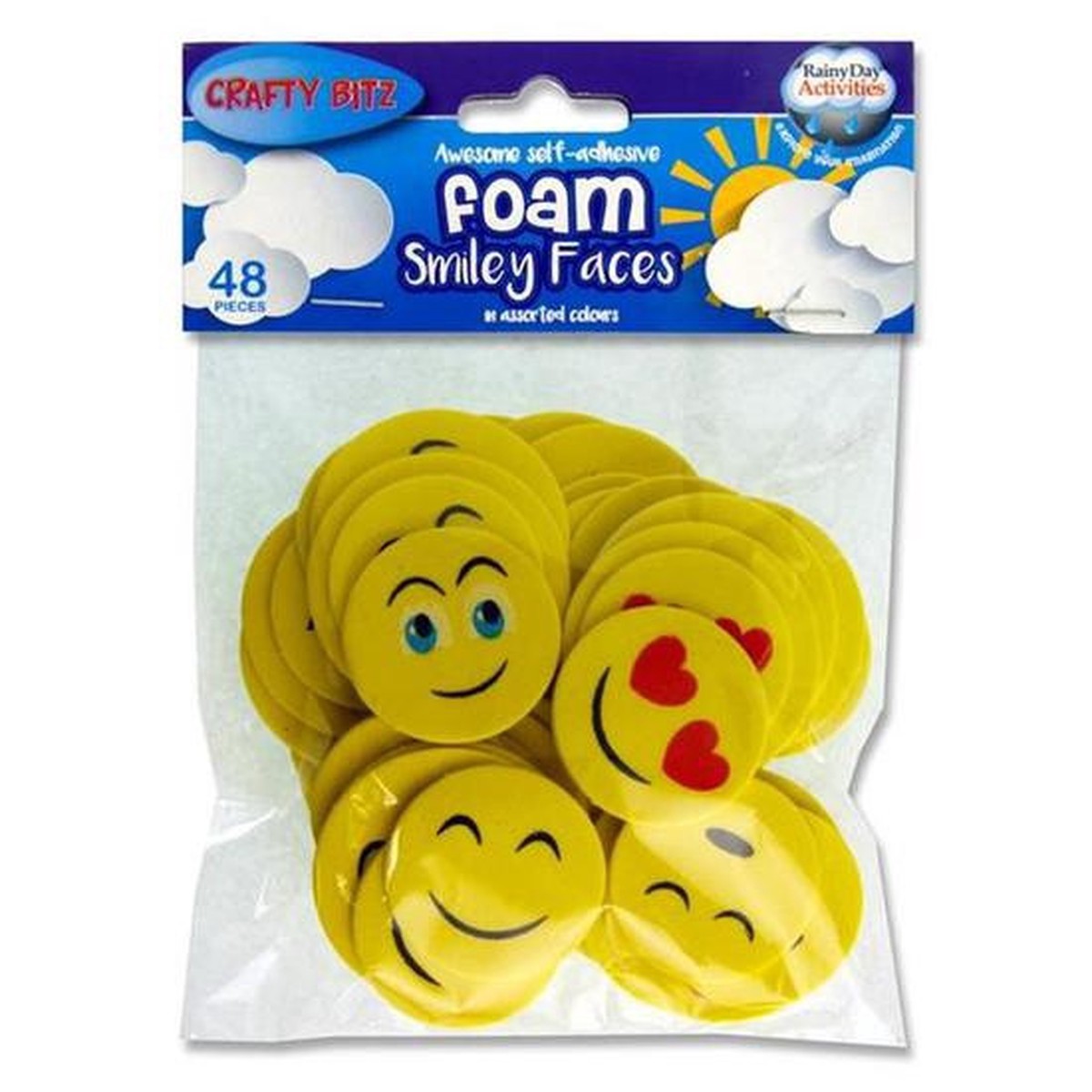 Foam Stickers (48pk) - Smiley Faces