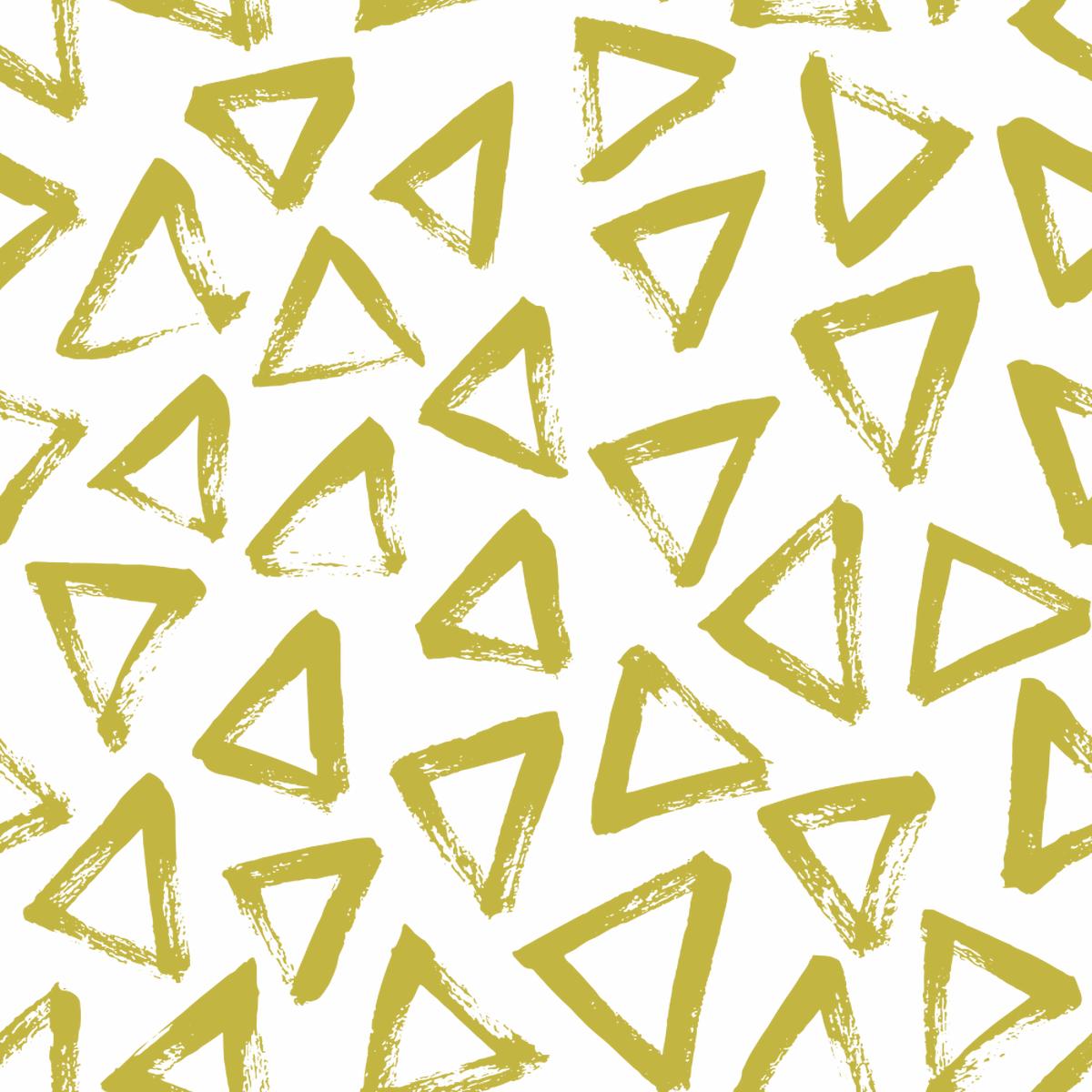 Hand Drawn Triangles Fabric - Gold
