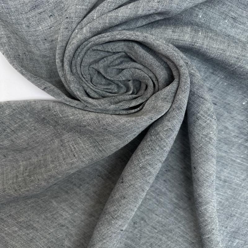 Melange Gray-Blue Linen Changeant