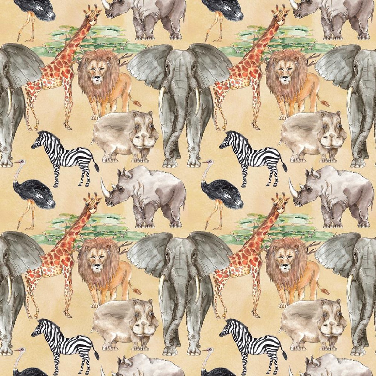 Safari Animal Fabric - Tan