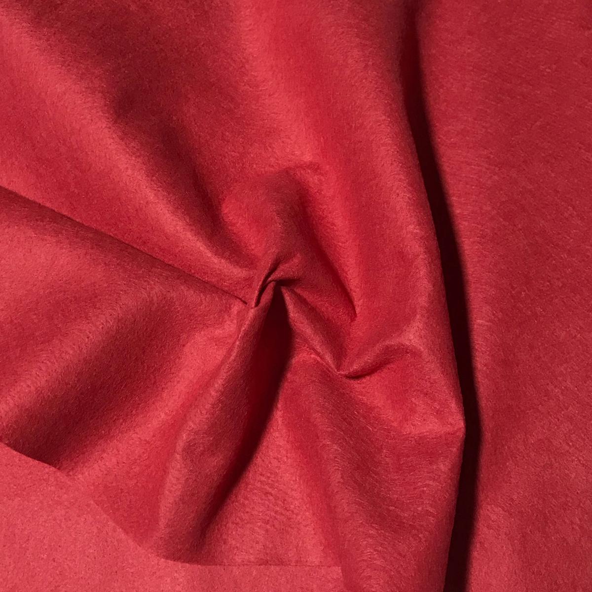 Strawberry Dream Red - Wool /Rayon Blend Felt Fabric - 1/2 Yard by 36"