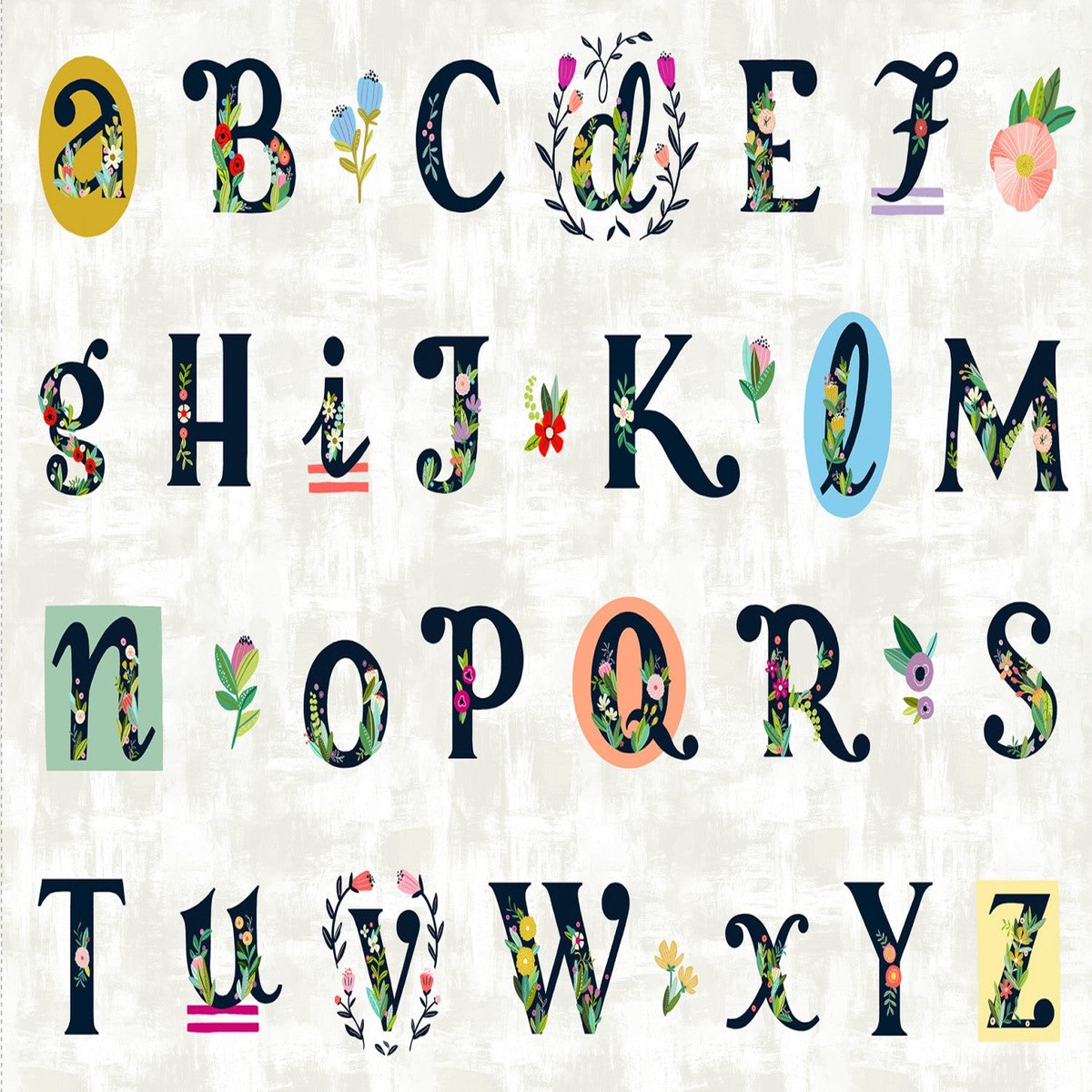 ABC's in Bloom - Alphabet Panel