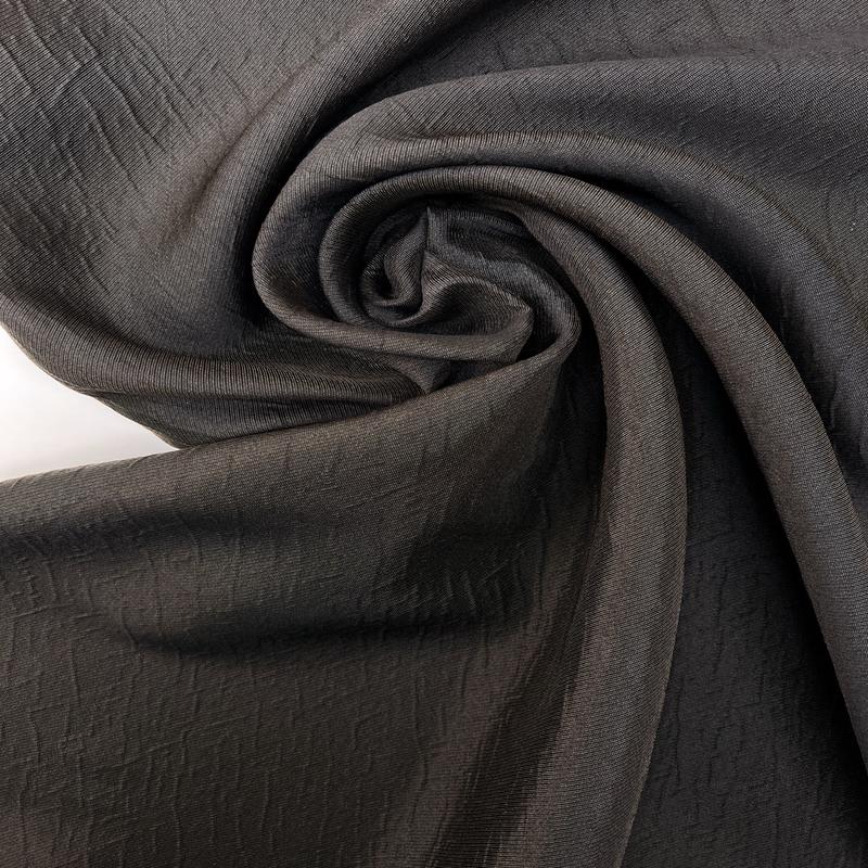 Brown Black Crinkled Fabric Silk