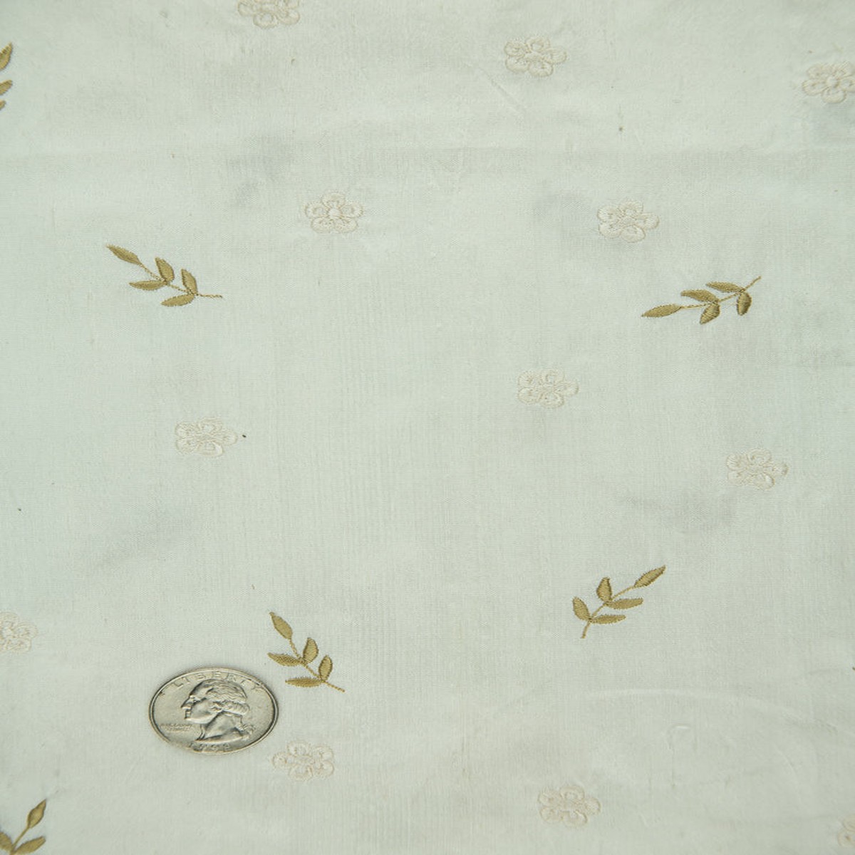 Embroidered Dupioni Silk MED-179/1 Fabric