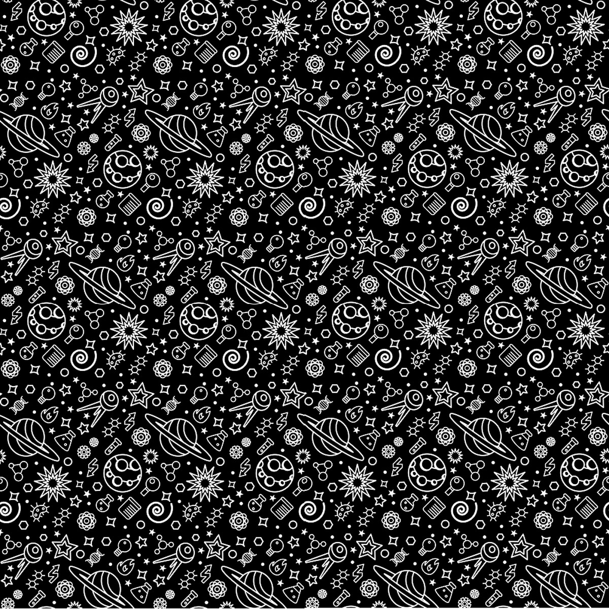 Science In Space Fabric - Grey