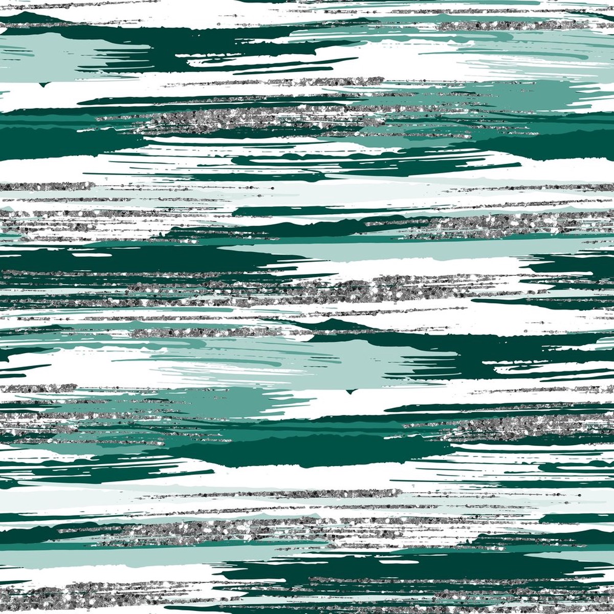 Silver Glitter and Brush Stroke Fabric - Forest Splendor