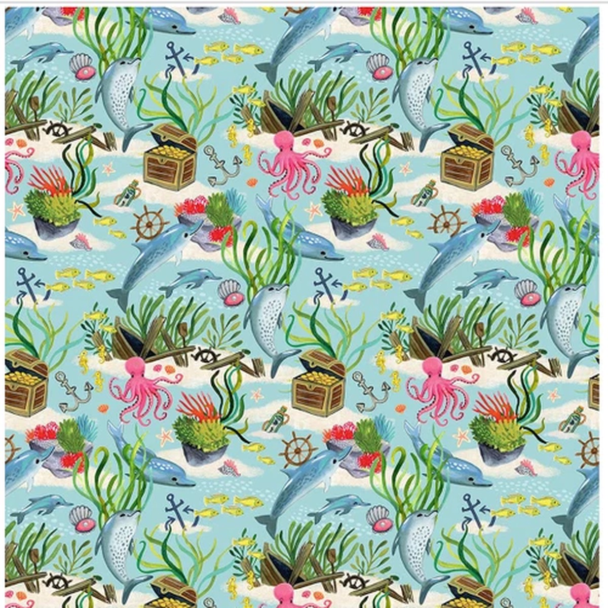 BTY Dear Stella YOU'RE A CATCH Nautical Print 100% Cotton Quilt Fabric YARD