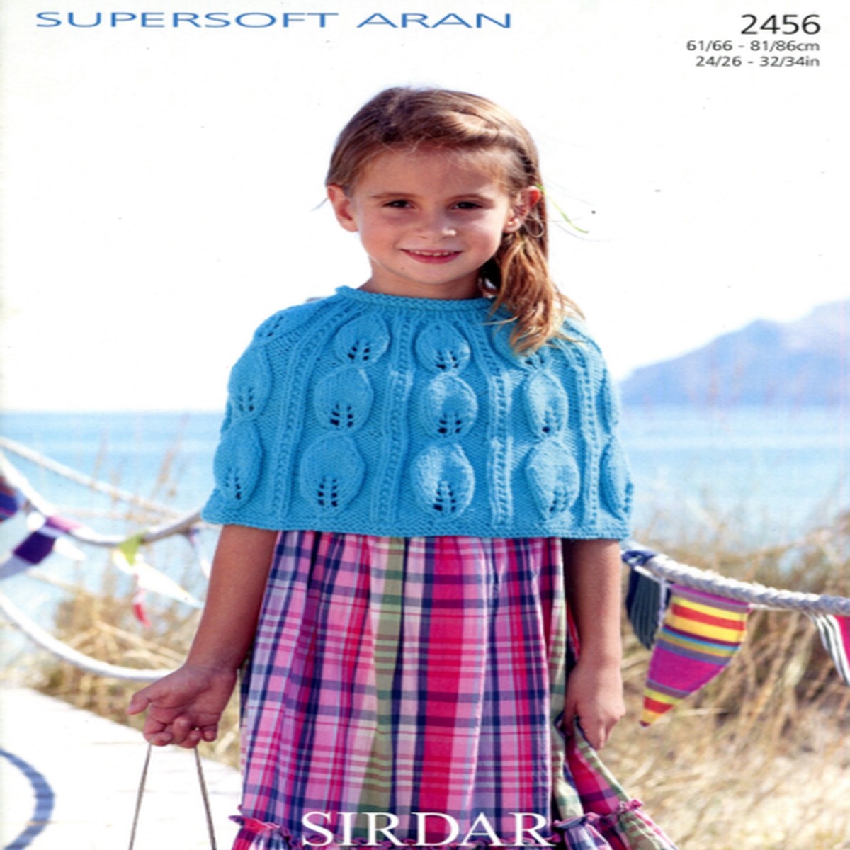 Girl's Cabled Cape in Sirdar Supersoft Aran (2456)