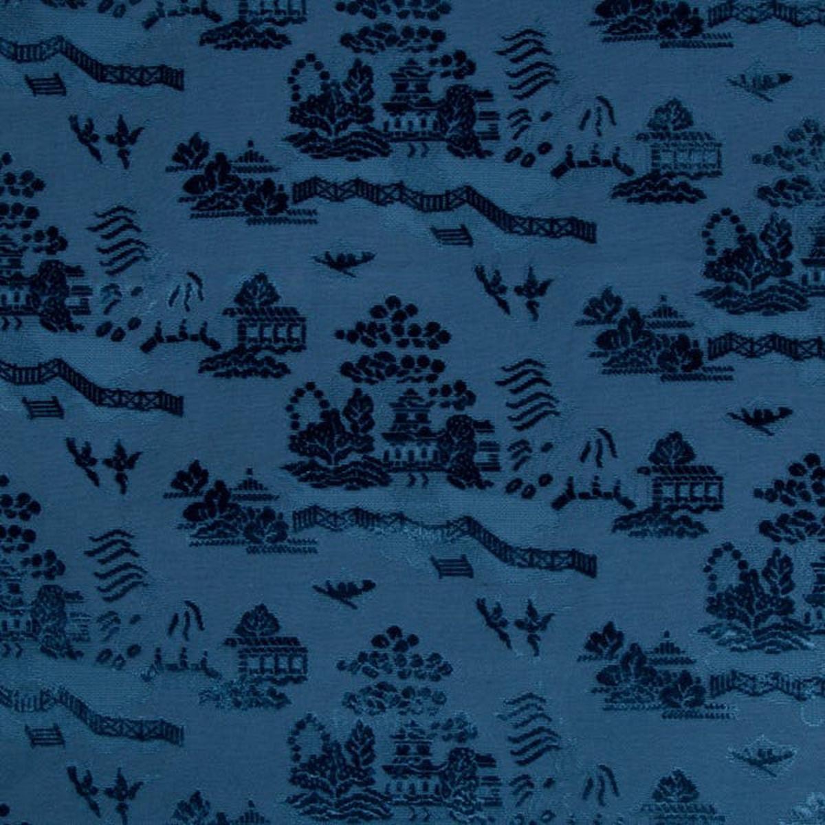 Brunschwig & Fils La Pagode Velvet Navy Fabric 8017129.50.0