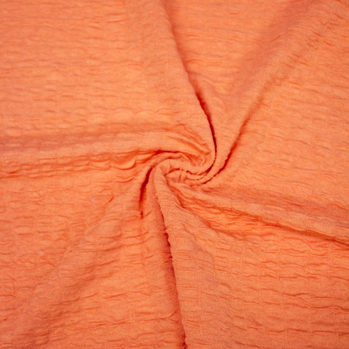 Tory Orange Textured Polyester Jersey Fabric