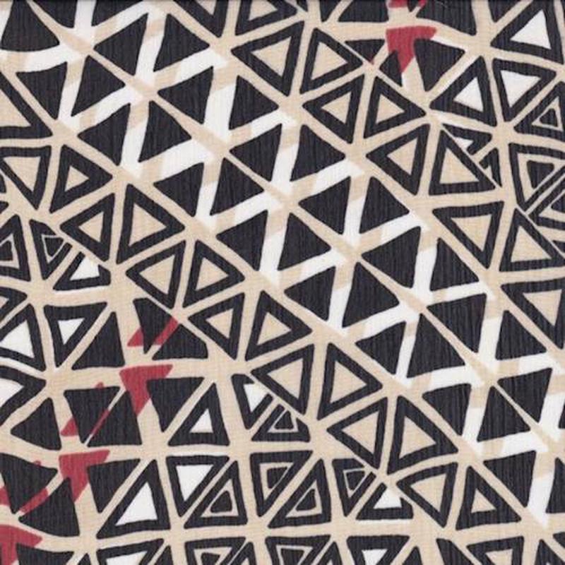 4 YD PC-Sand/Black Geo Diamond Crinkle Chiffon Fabric