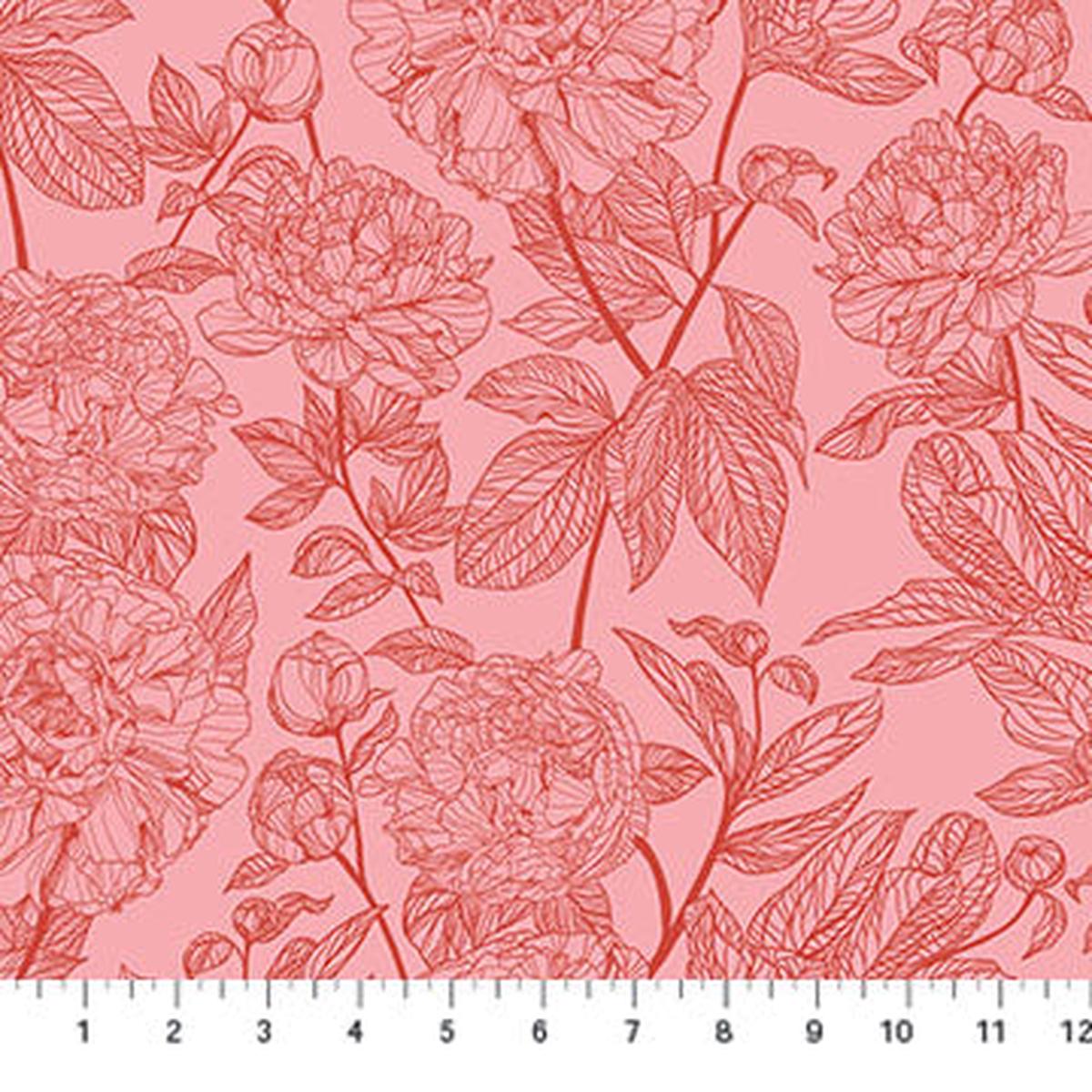 Fabric Anna Maria Textiles Rouge Peony Indelible by the Quarter Yard AMT1003-23V