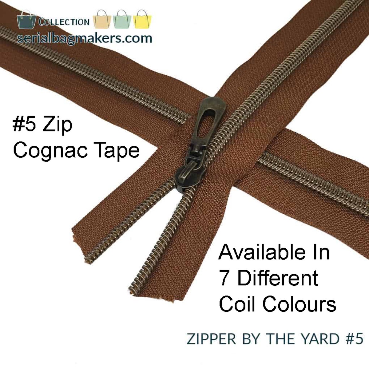 Serial Bagmakers #5 Zip by the Yard 3 Metres - Cognac Tape