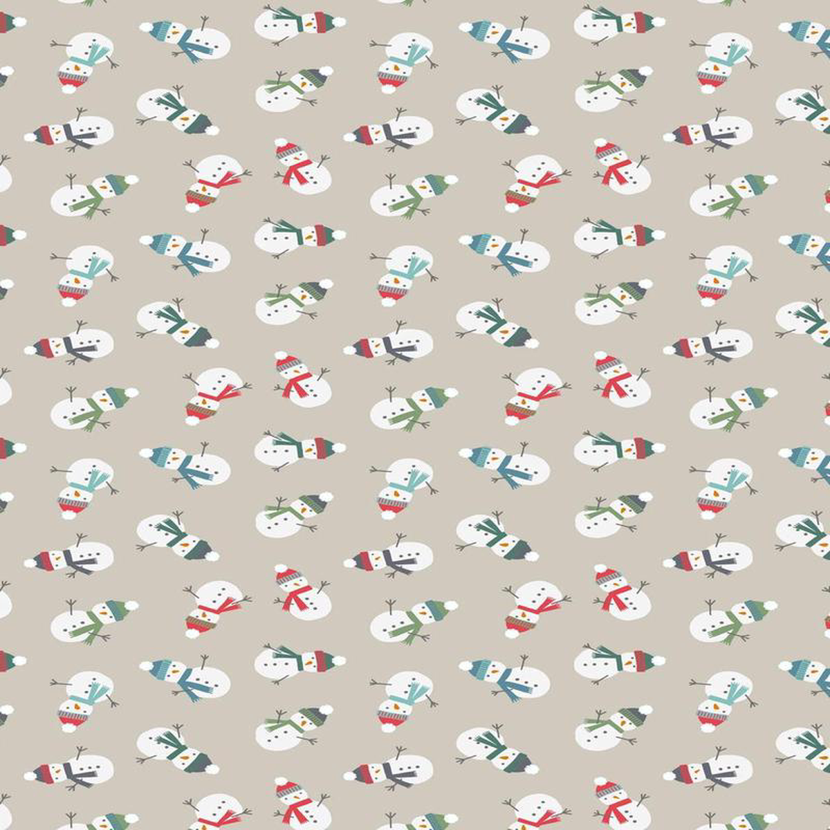Snow Day Premium Flannel Scattered Snowmen By Lewis 038 Irene Stone