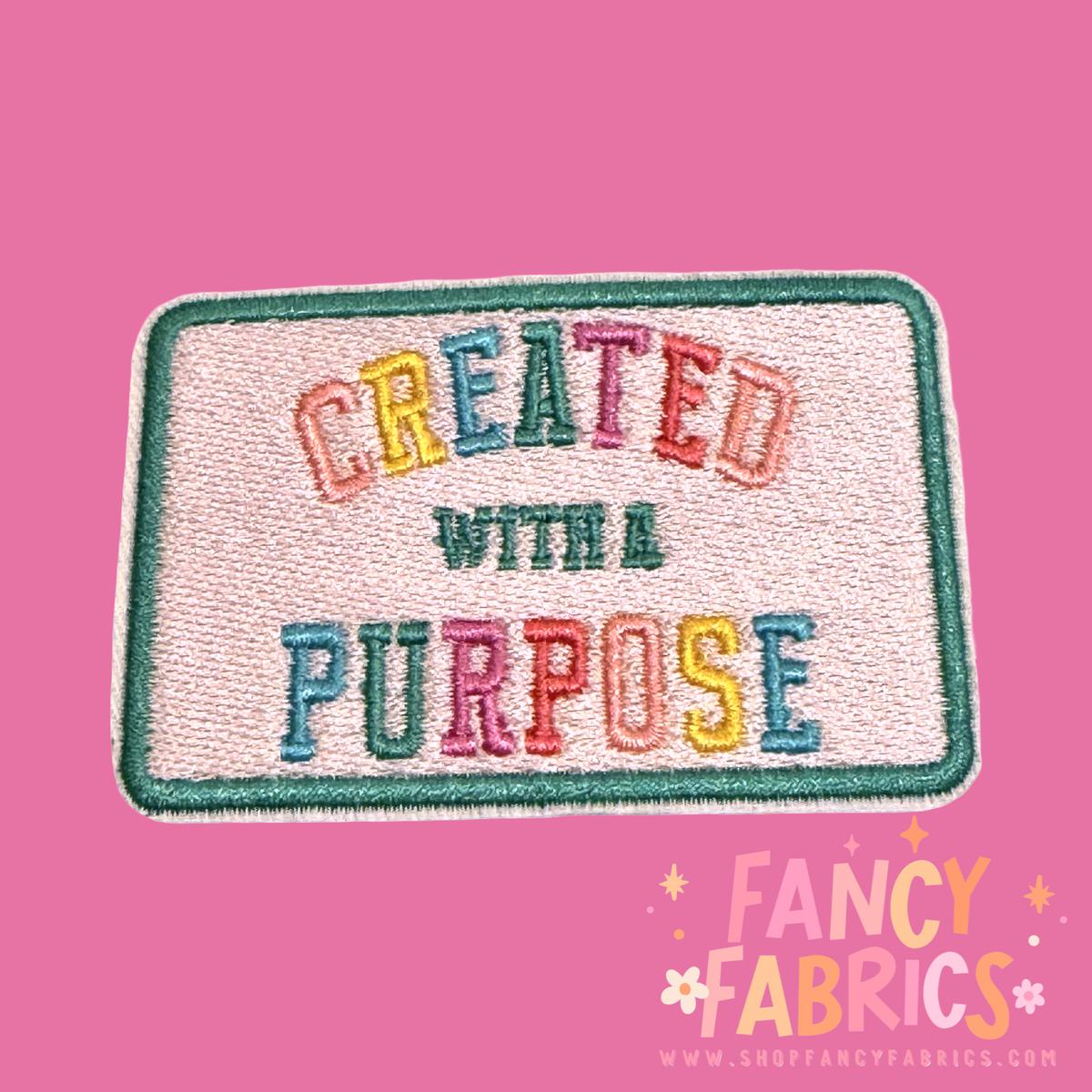 Created With A Purpose (Pink) | Iron On Patch