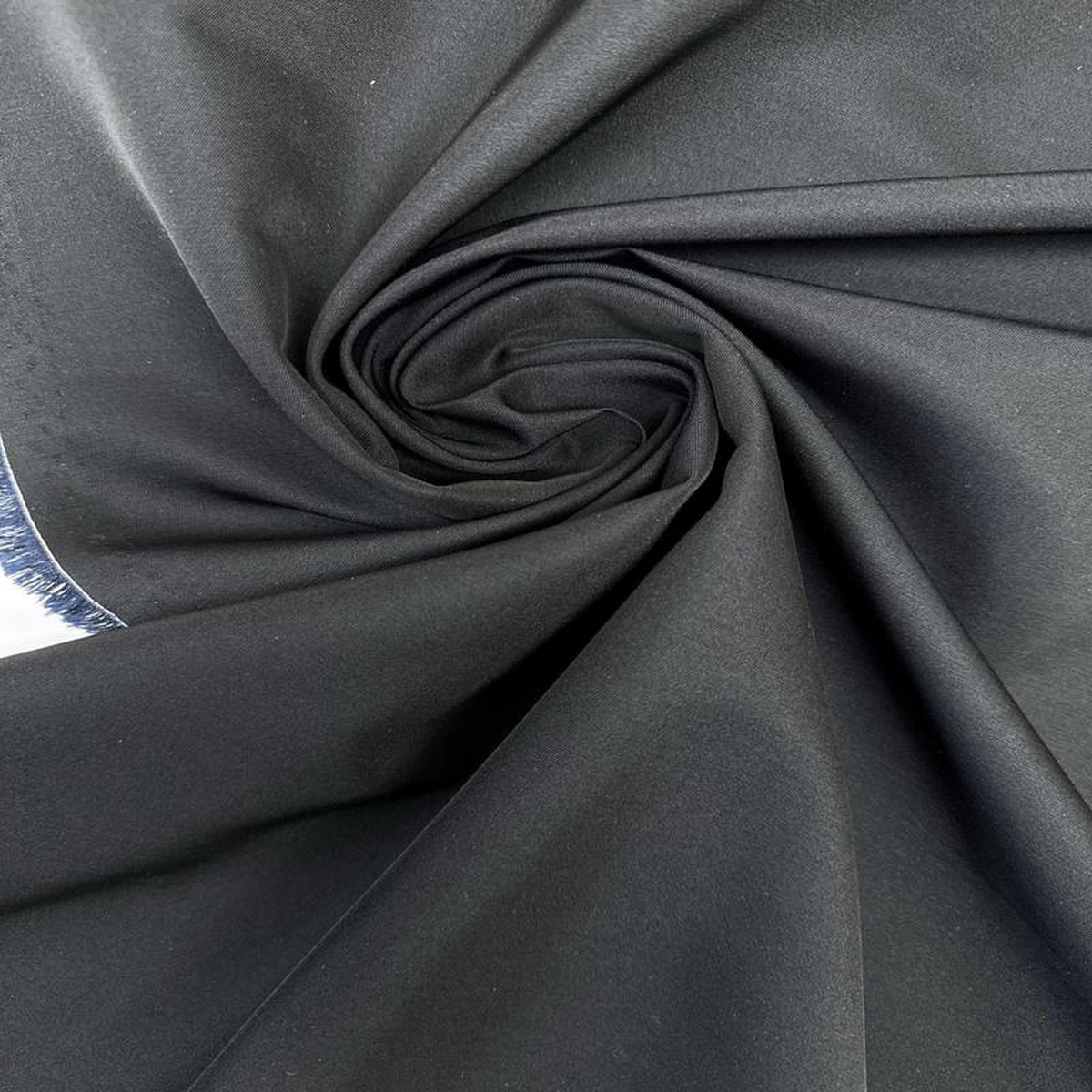 Black Blue Cotton Wool Gabardine