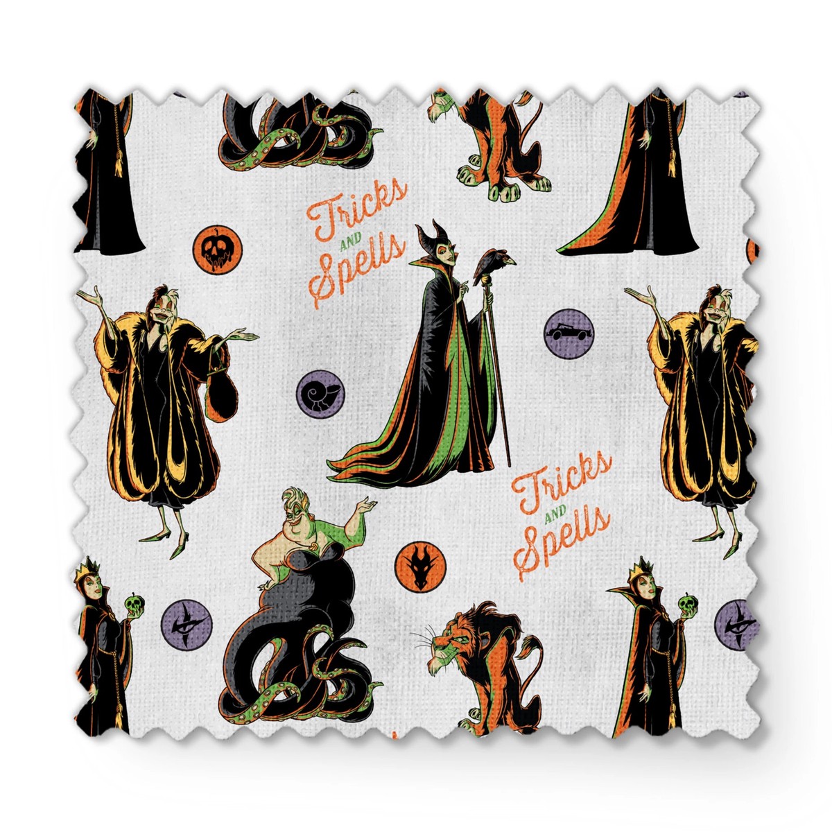Disney Villains Halloween Tricks and Spells Fabric