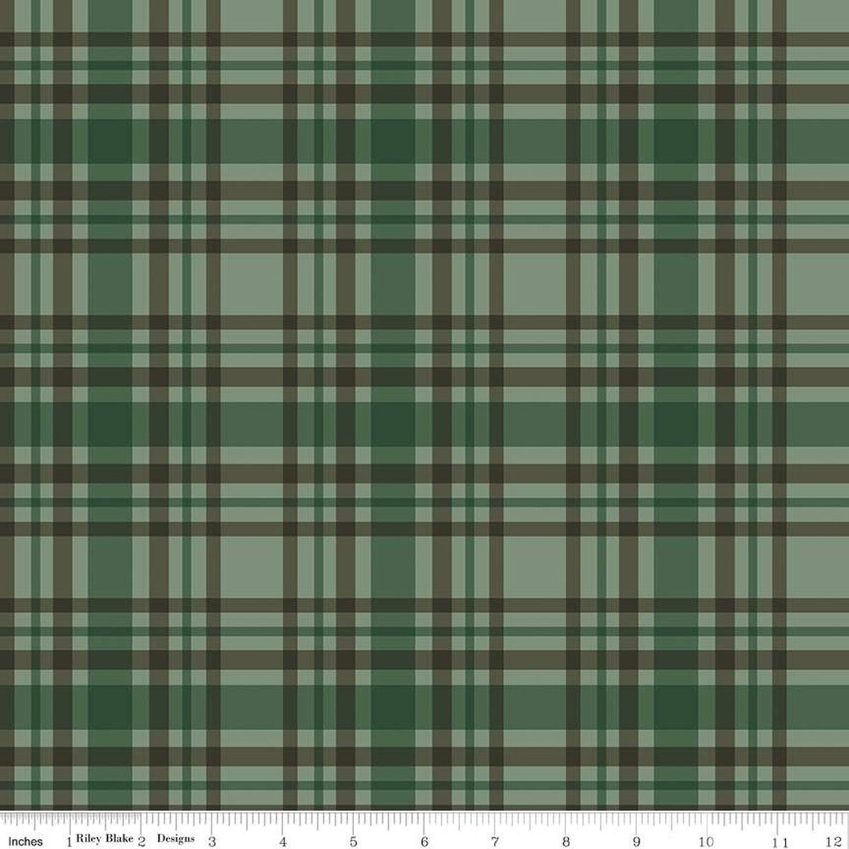Fabric Riley Blake Green Plaid by the Quarter Yard C15123-GREEN