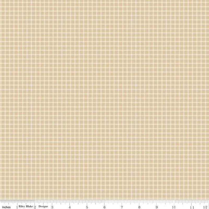 Fabric Riley Blake Tan Explorer Plaid-Venture Club by the Quarter Yard C17048-TAN