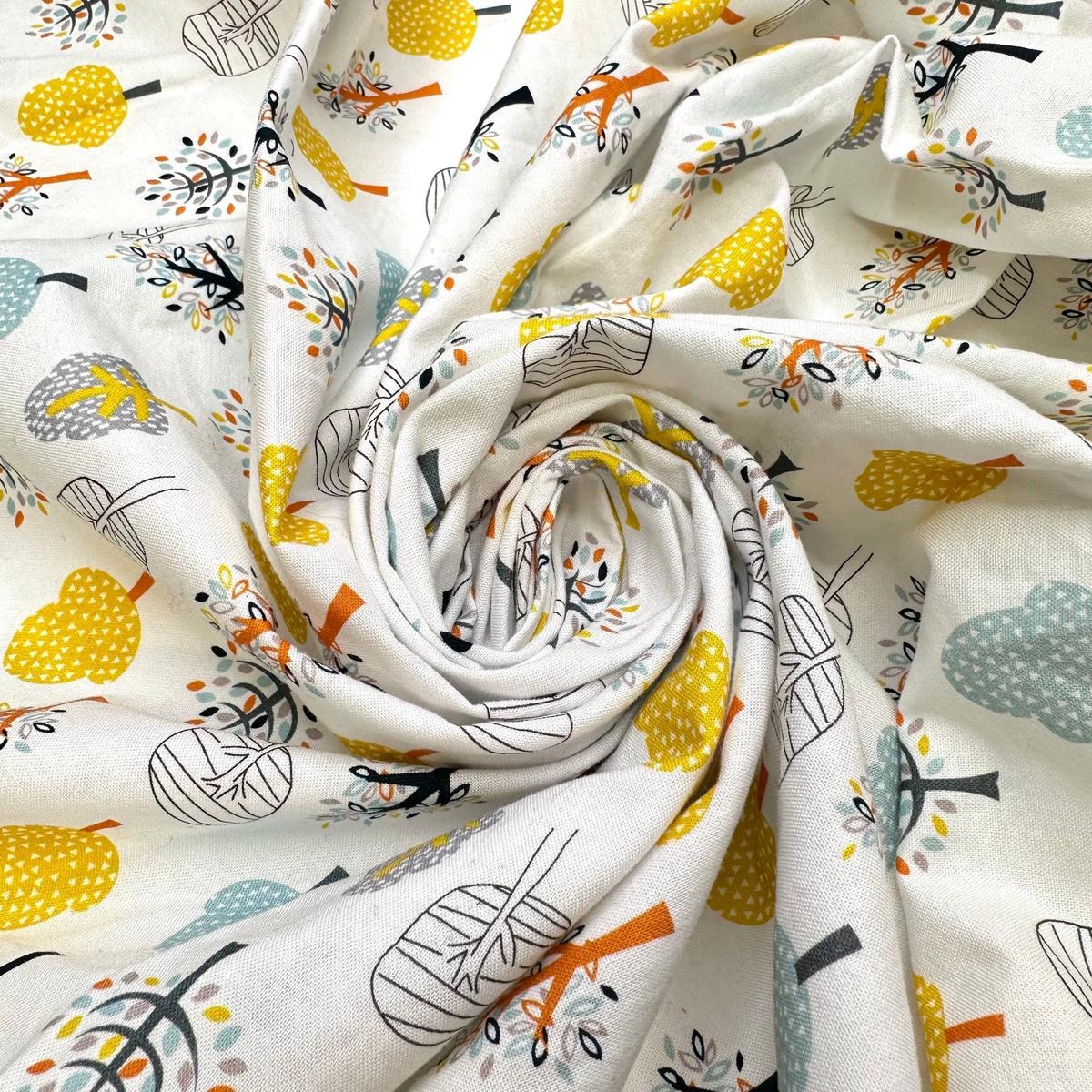 Good Weather For Camping - Cotton Woven - White Multi Floral - 0.75M Bundle