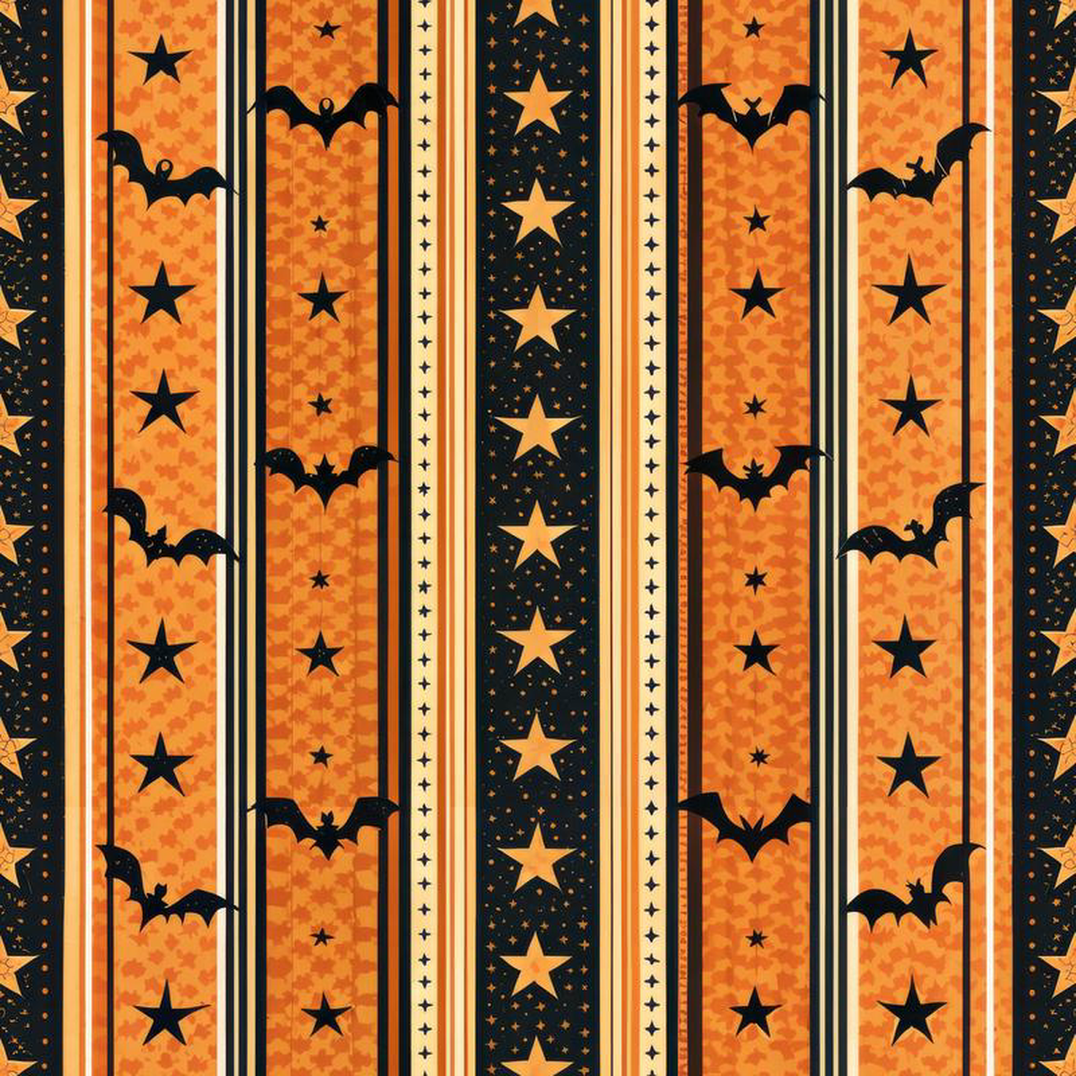 Halloween Gingham and Stripes Pattern 3 Quilting Cotton Fabric