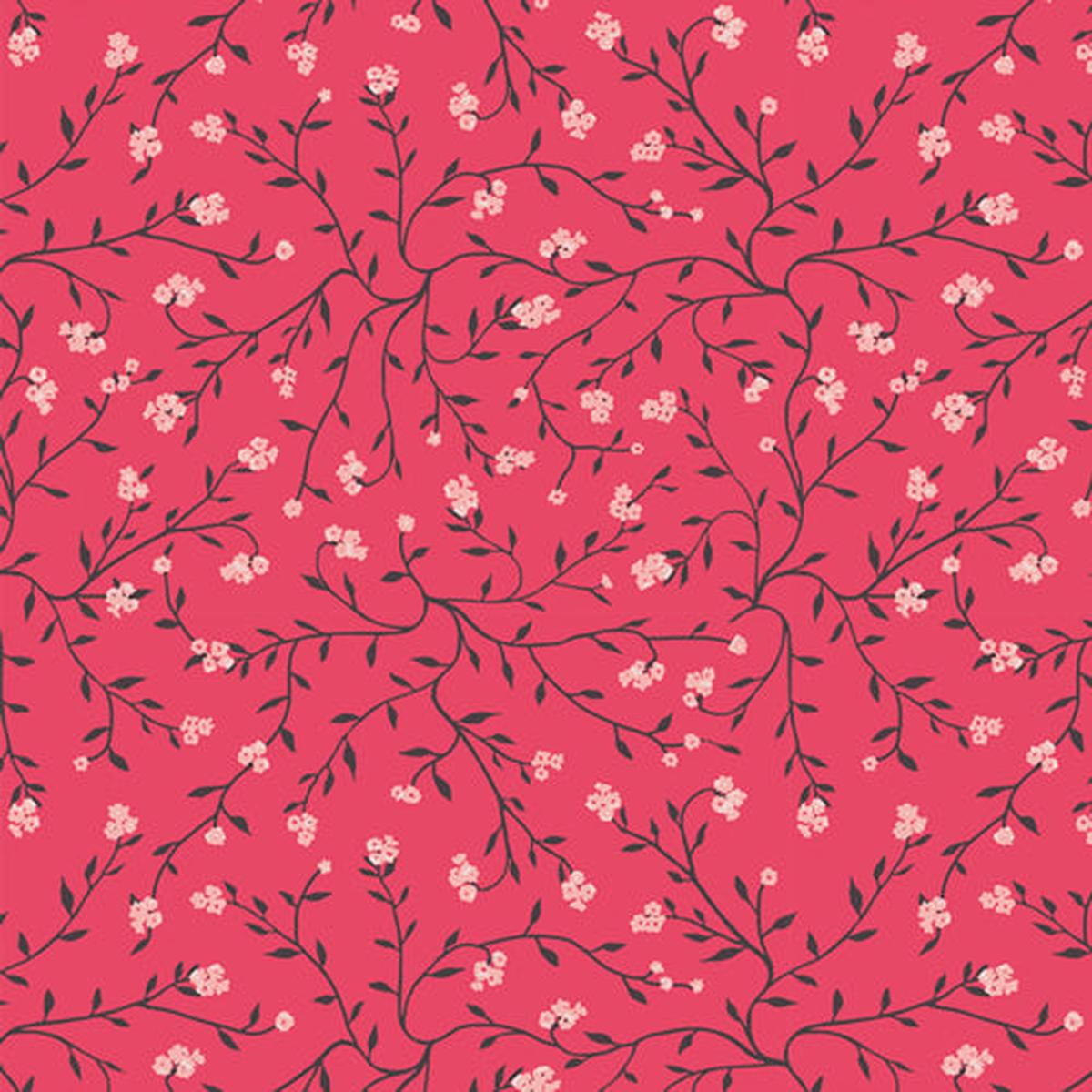 Fabric Art Gallery Rouge Dancing Florets in Rayon Plentiful by the Quarter Yard R86101a