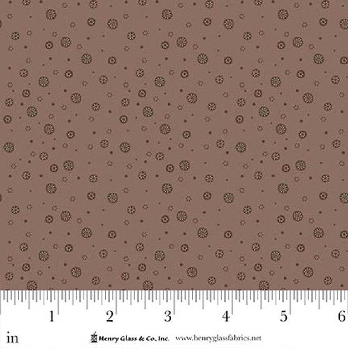 Fabric Henry Glass Brown Thistlehead Dots Thistle & Rye by the Quarter Yard 3469-38