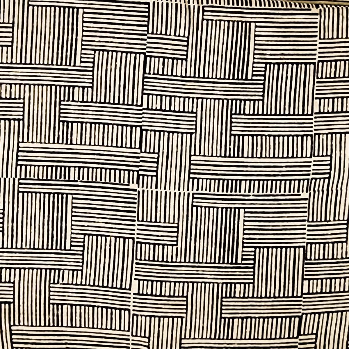 Pure Cotton Bagru Black With Cream Geometrical Intricate Design Hand Block Print Fabric