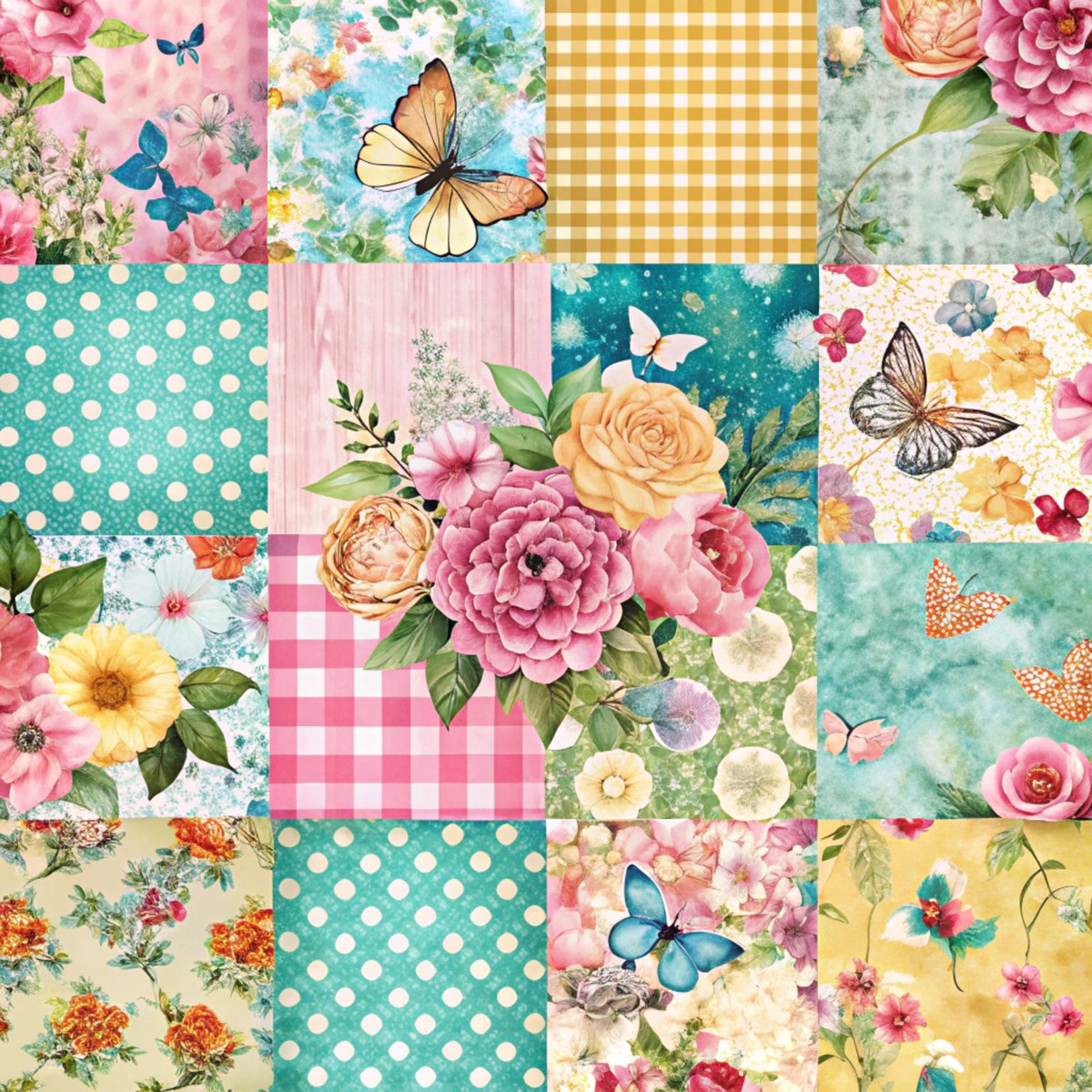 Spring Patchwork Pattern 11 Quilting Cotton Fabric
