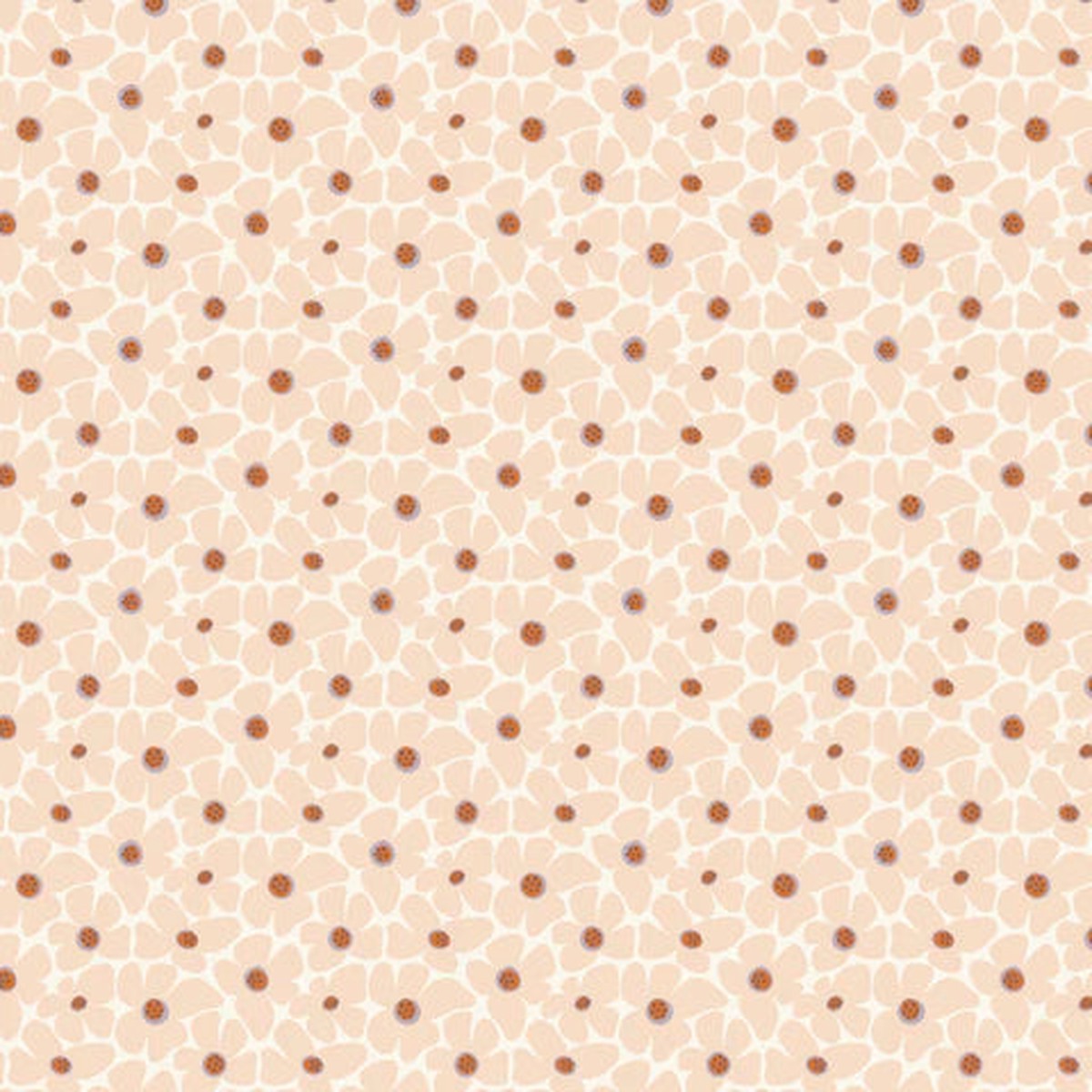 Whimsical Forest Floor in Organic Cotton by Mel Armstrong - Clover Meadow in Peach