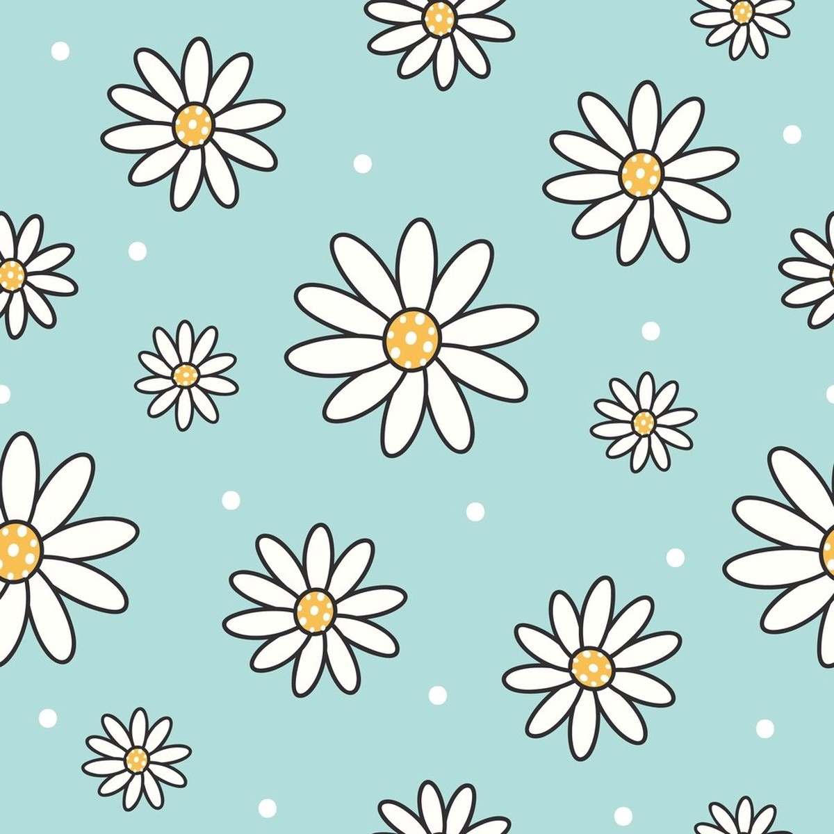 Cute Bees Floral Fabric - Blue