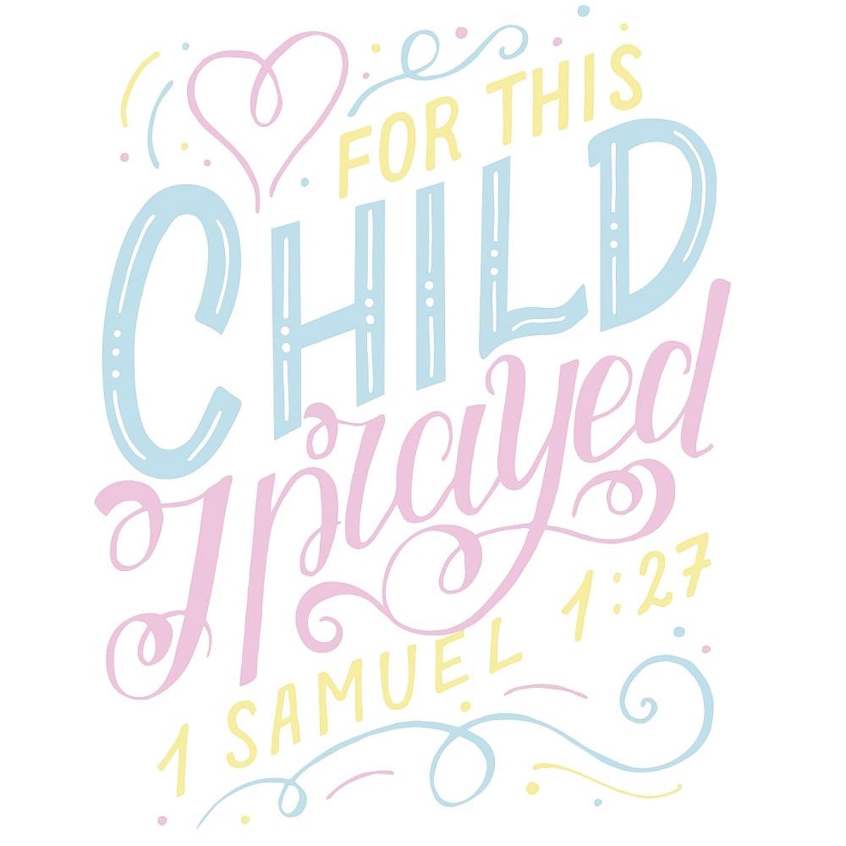 For This Child I Prayed Fabric Panel - Pink