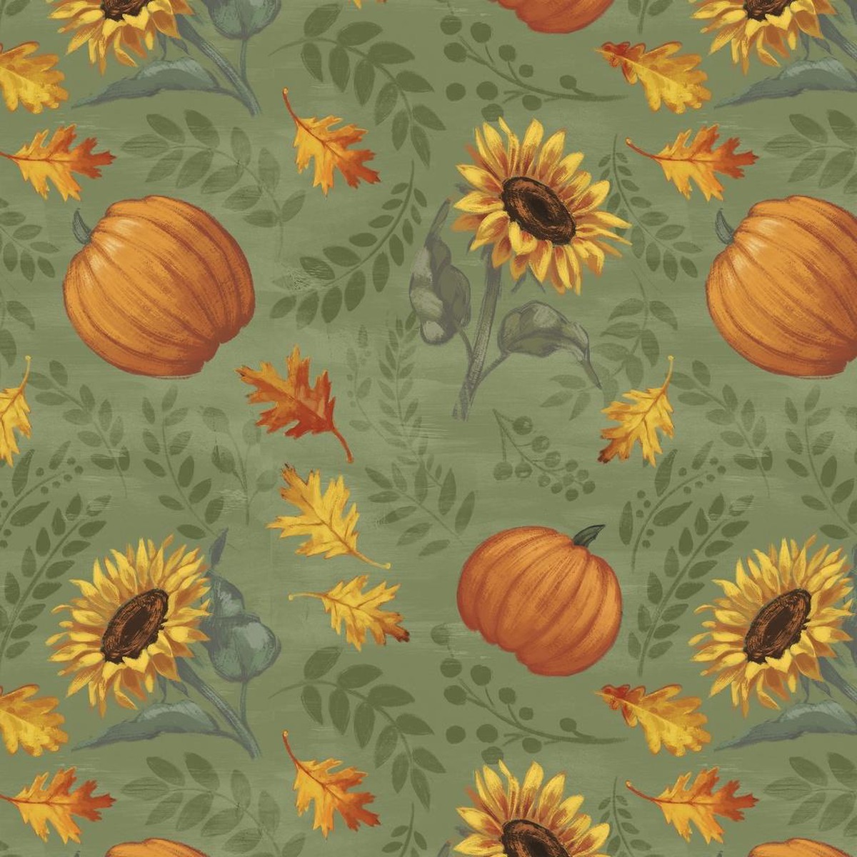 Lumin Fabrics Harvest Delight, W135-012-626, Green,