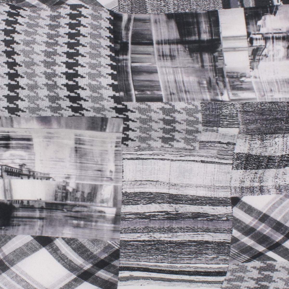 Patchwork Print Georgette Coal / Grey