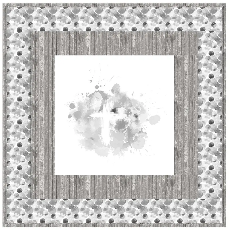 Shades of Silver Cross Wall Hanging 42" x 42"