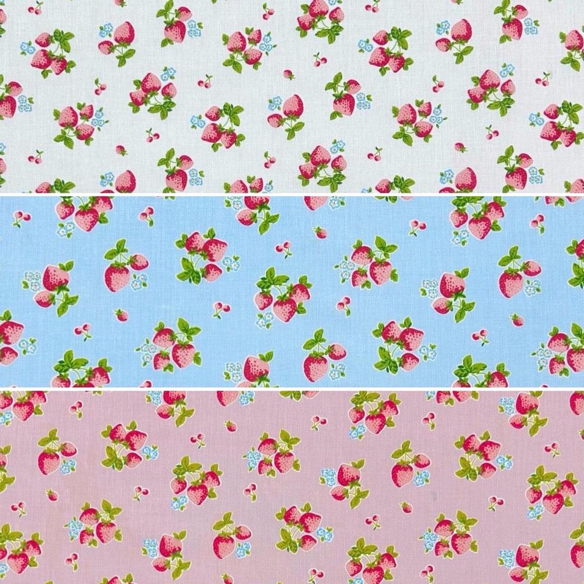 Strawberry Bunches Polycotton Fabric
