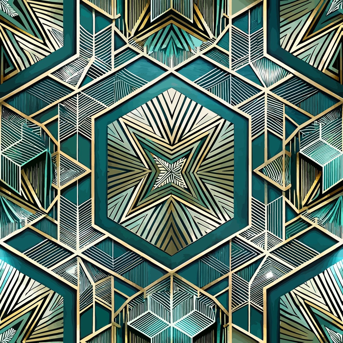 Art Deco Pattern 13 Quilting Cotton Fabric