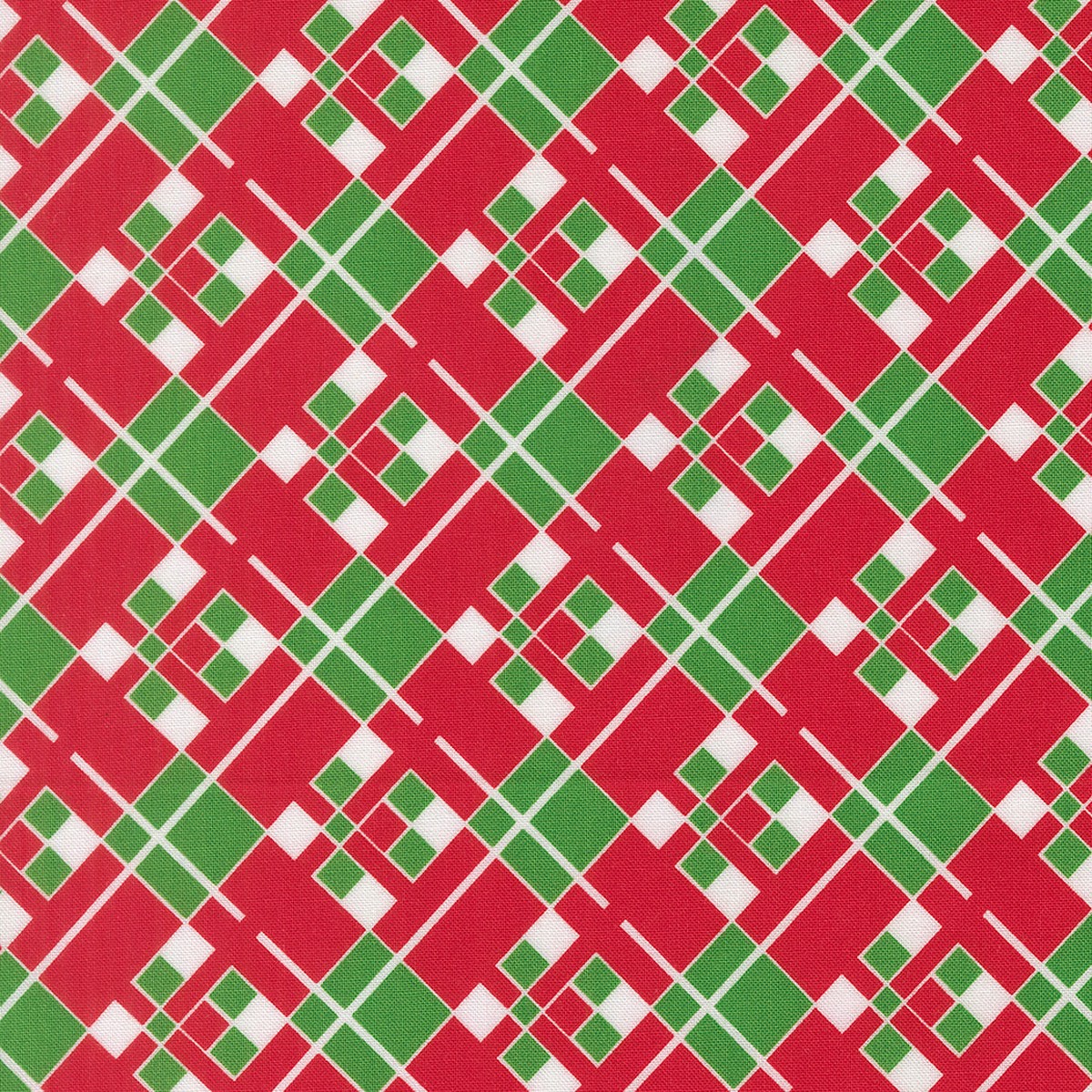 Fabric Moda Poinsettia Red Vintage Plaid Snow Time by the Quarter Yard 22505-14