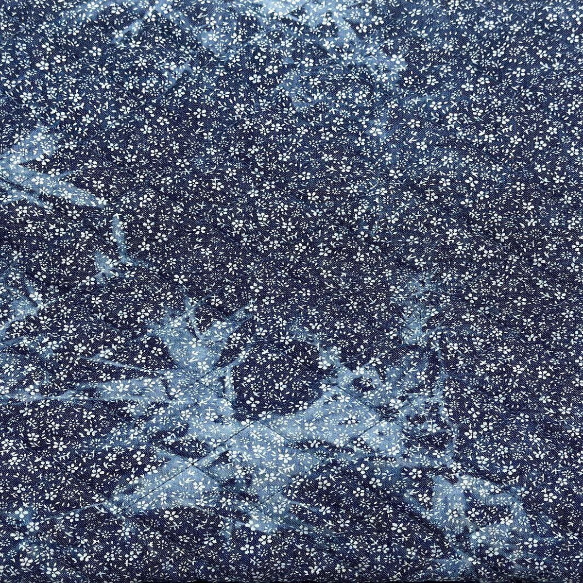 Floral Quilted Chambray Navy Tie Dye