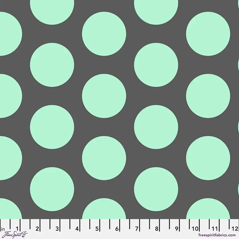 Free Spirit Fabrics - Tula Pink, ROAR!, Dinosaur Eggs, Storm || SOLD BY THE HALF YARD
