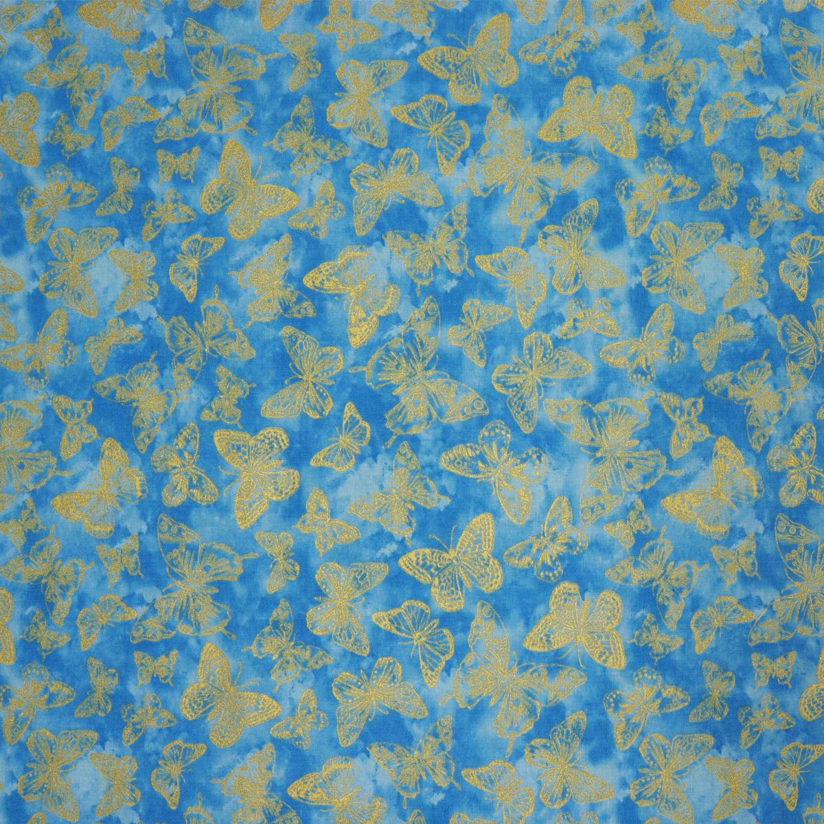 Metallic Impressions Fabric Collection - Butterfly Impressions Light Blue