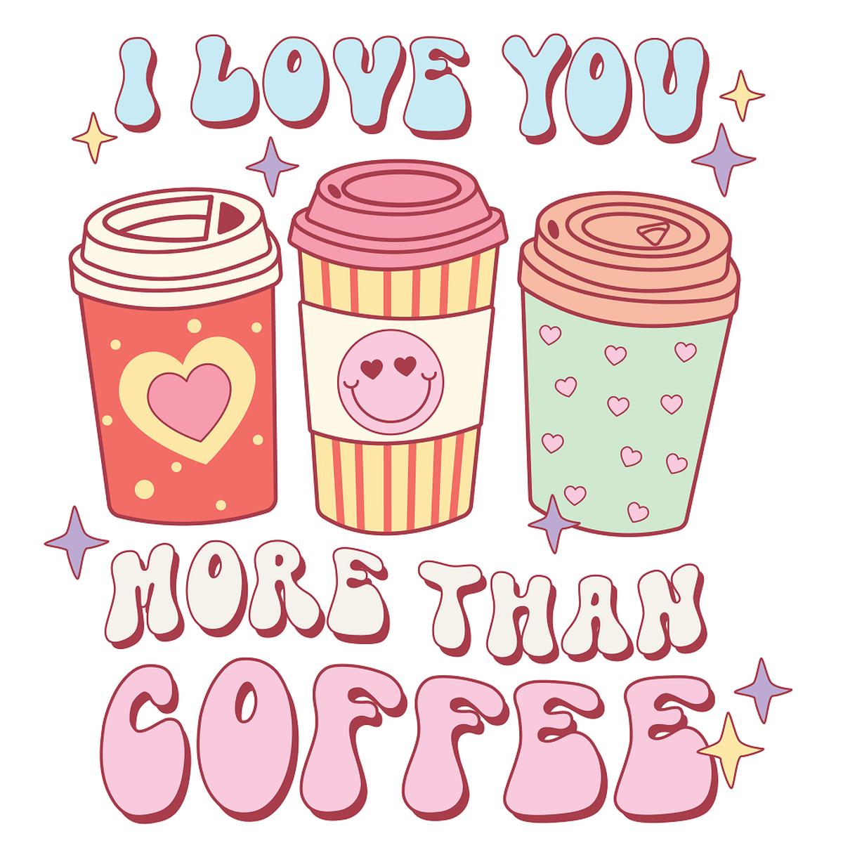 Retro Valentines Day Coffee Fabric Panel
