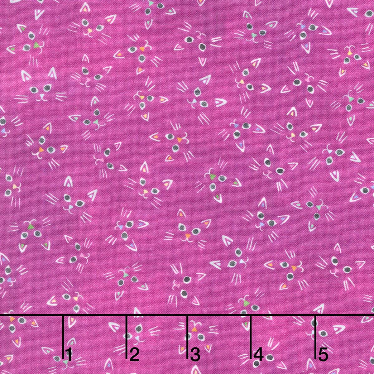 Whisker Wonderland - Cat Faces Petunia Yardage