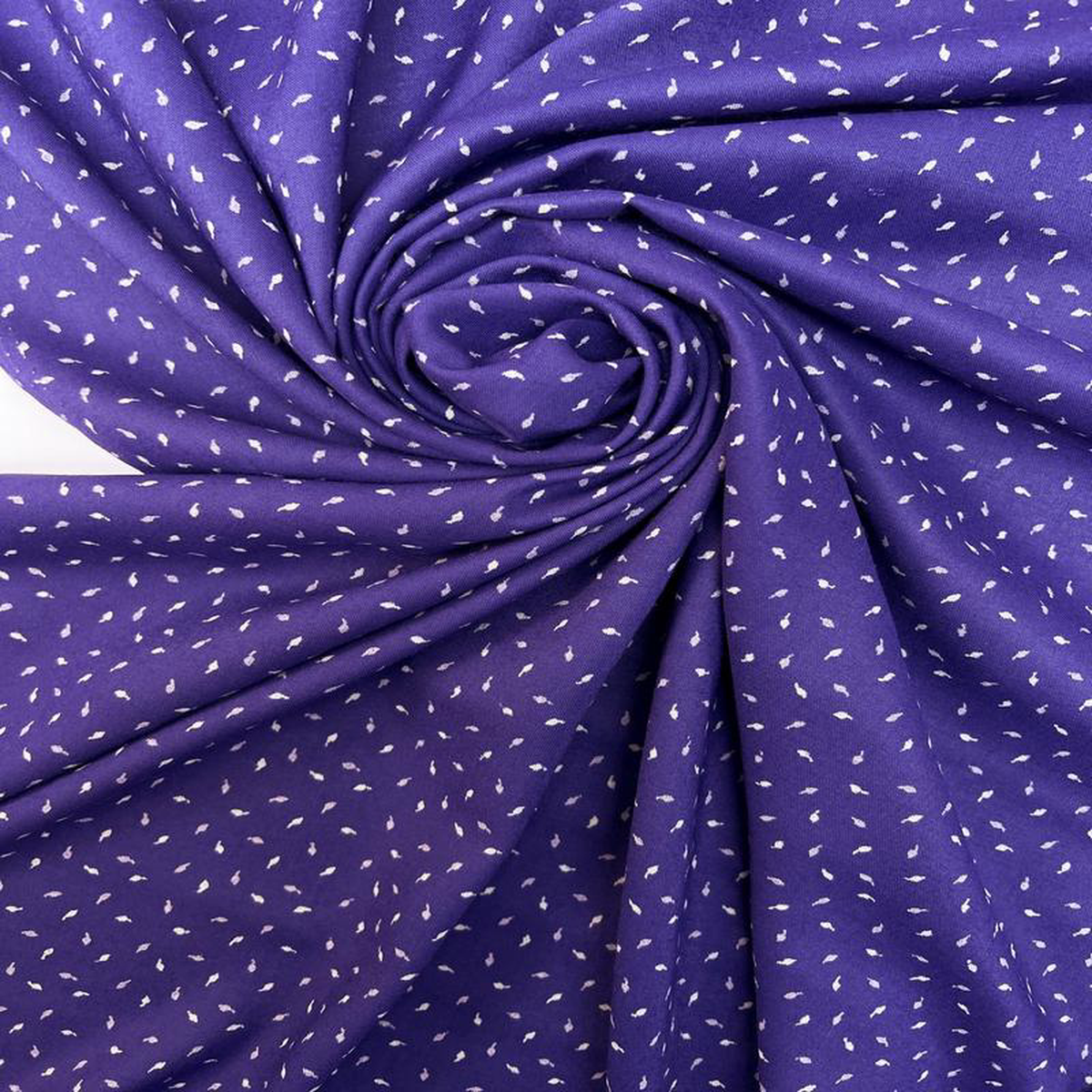 Abstract Printed Purple White Viscose Linen Fabric