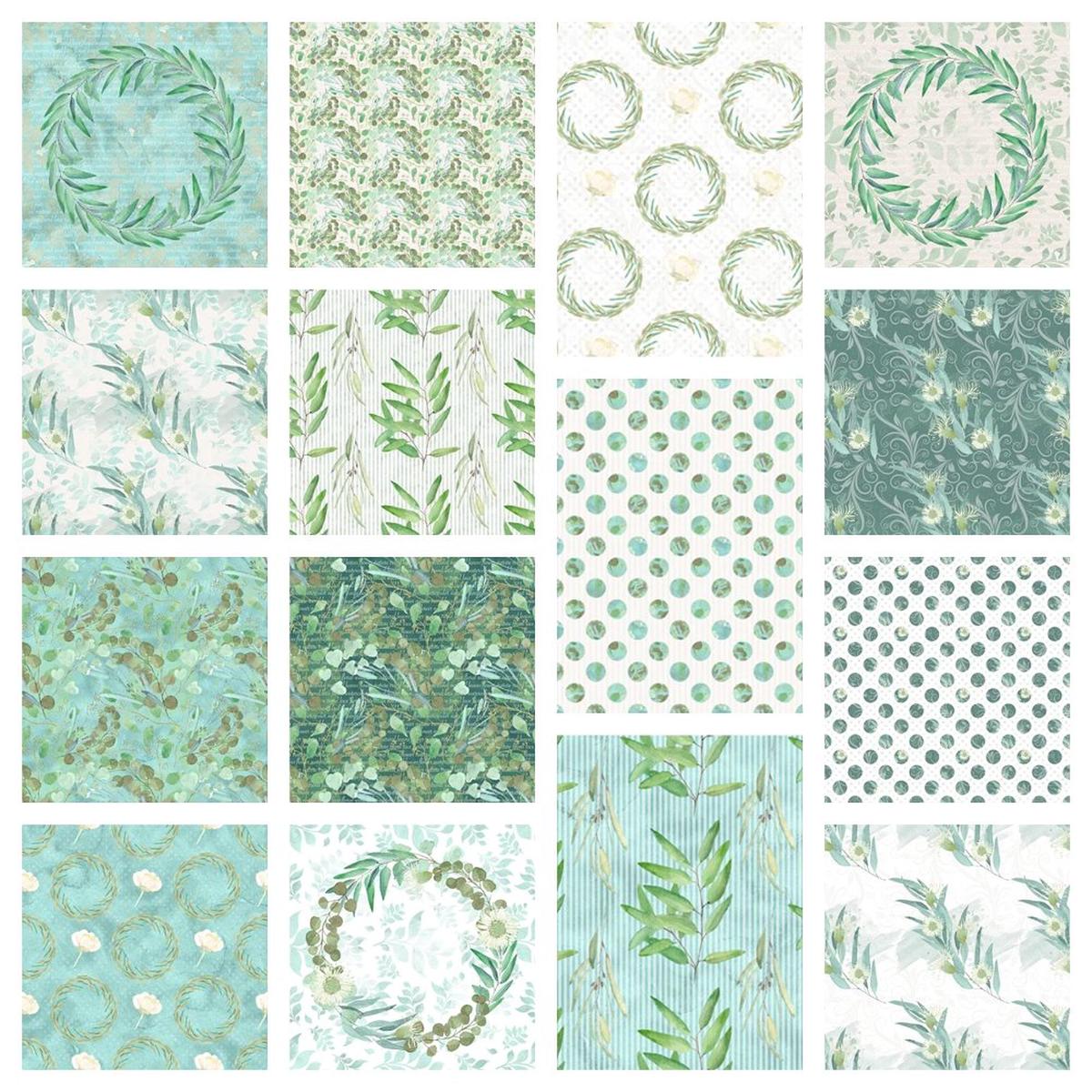 Fields of Eucalyptus Fabric Collection - 1 Yard Bundle